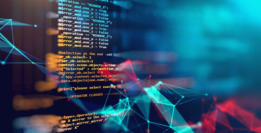 Programming code abstract technology background of software developer and  Computer script